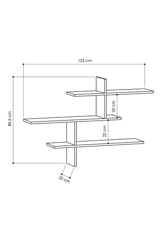 Etagère murale 3 niveaux Leo  - 123 x 80,5 x 22 cm