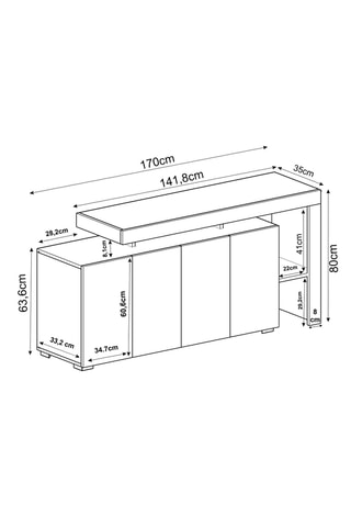 Console Beliz - 170 x 35 x 80 cm