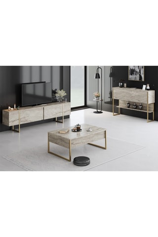 Meuble TV 2 abattants Luxe - 180 x 50 x 30 cm