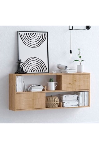 Etagère murale 2 portes Flora - 120 x 50 x 22 cm