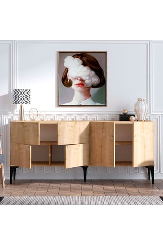 Bahut 6 portes Laika - 180 x 40 x 80 cm
