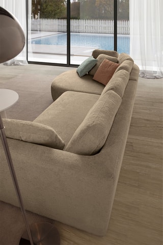 Canapé Venezia Left - Beige - En tissu easy-clean