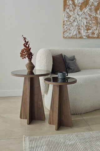 2 tables d'appoint Luna 2 - 50 x 40 cm et 45 x 30 cm