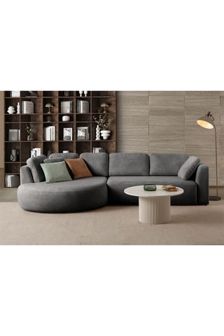 Canapé Venezia Left - Anthracite - En tissu easy-clean