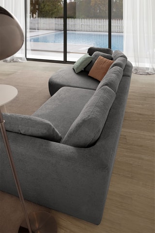 Canapé Venezia Left - Anthracite - En tissu easy-clean