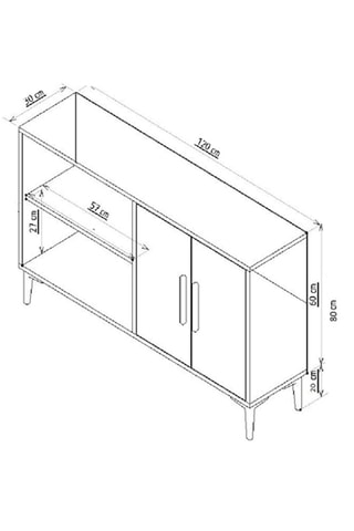 Console 4 portes Ahart  - 120 x 80 x 30 cm
