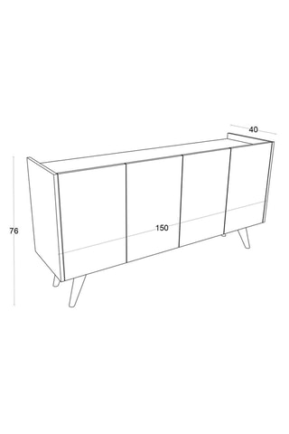 Buffet 4 portes Pekin - 150 x 76 x 40 cm