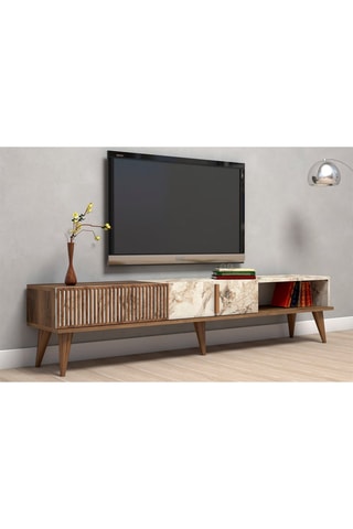 Meuble TV 2 abattants Milan - 180 x 40 x 35 cm