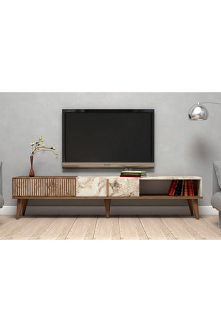 Meuble TV 2 abattants Milan - 180 x 40 x 35 cm
