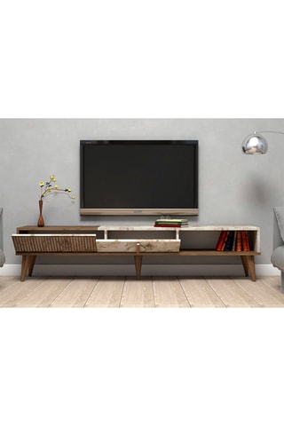 Meuble TV 2 abattants Milan - 180 x 40 x 35 cm