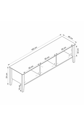 Meuble TV Marlo 3 abattants - 183 x 54 x 46 cm