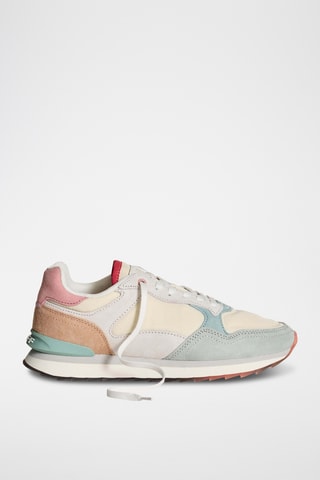 Baskets en nubuck Rome - Beige et rose