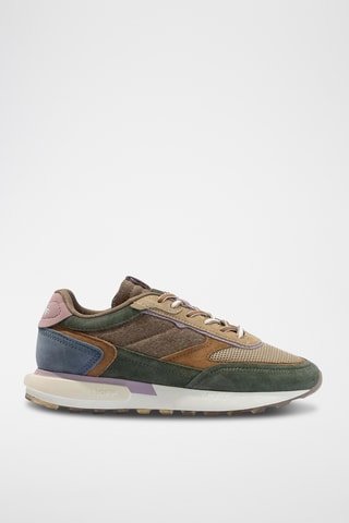 Baskets en nubuck Goa - Vert et beige