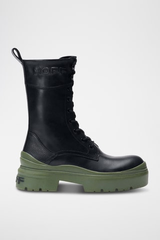 Bottines en cuir Field - Noir et vert