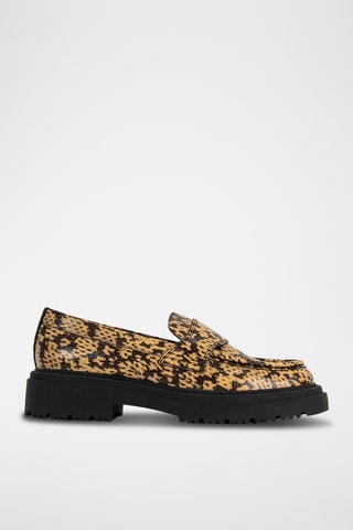 Mocassins vernis - Beige et noir
