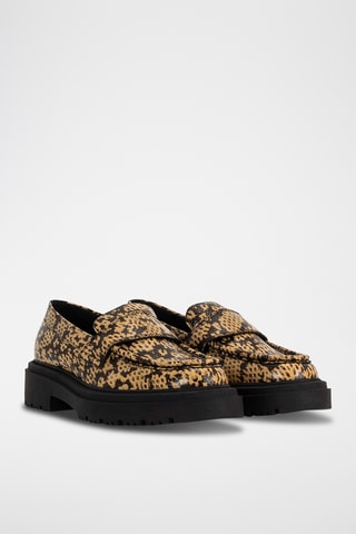 Mocassins vernis - Beige et noir
