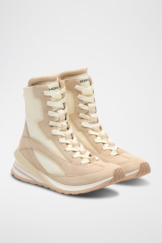 Baskets montantes en nubuck - Beige