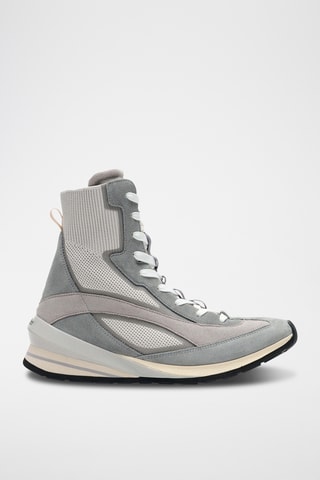 Baskets montantes en nubuck - Gris