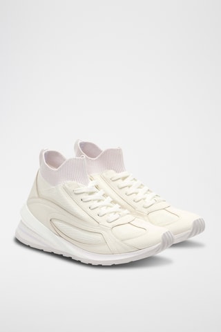 Baskets montantes en cuir - Blanc