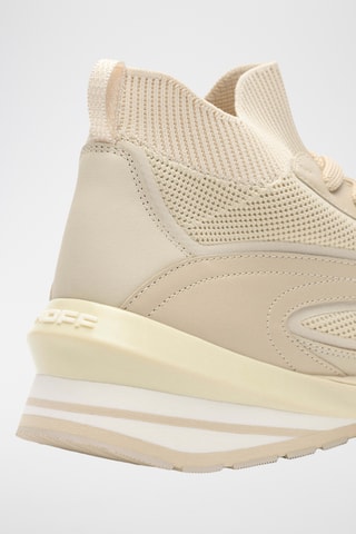 Baskets montantes en cuir - Beige