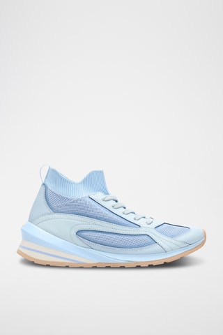 Baskets montantes en cuir - Bleu clair
