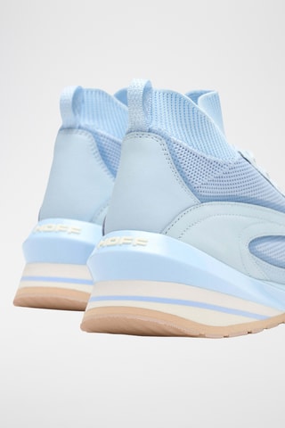 Baskets montantes en cuir - Bleu clair