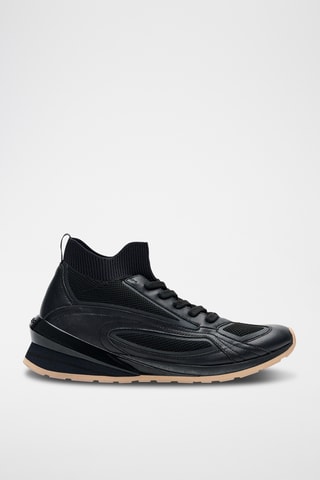Baskets montantes en cuir - Noir