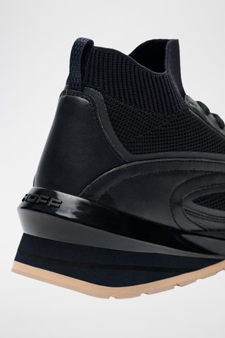Baskets montantes en cuir - Noir