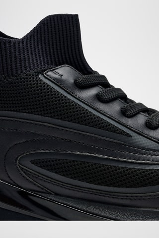 Baskets montantes en cuir - Noir