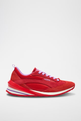 Baskets en nubuck - Rouge