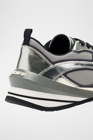 Sneakers em couro Runner Metallic Silver - Prateado