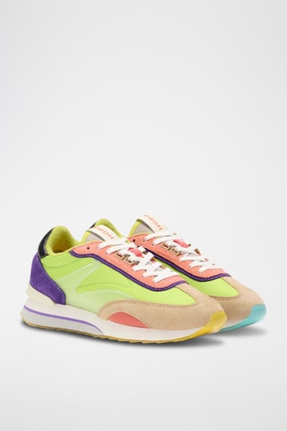 Baskets en cuir Leopard - Vert fluo