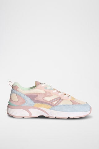 Baskets en nubuck Alaska - Rose et bleu