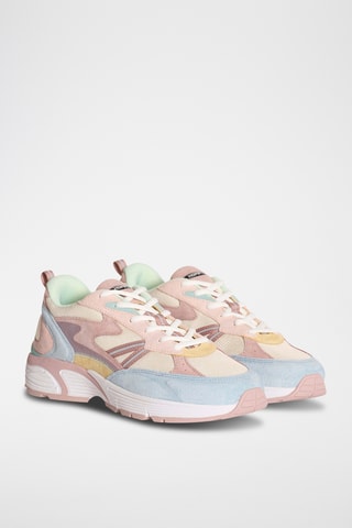 Baskets en nubuck Alaska - Rose et bleu