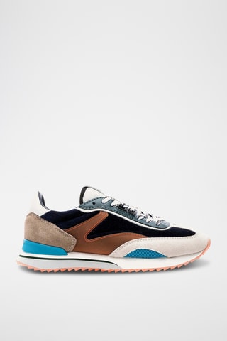 Baskets en nubuck Abstract - Bleu