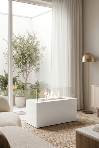 Chimenea de suelo - Blanco - 100 x 62 x 40 cm