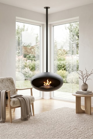 Chimenea suspendida - Negro - 60 x 60 x 190 cm