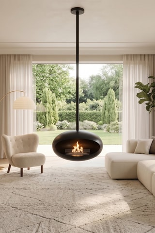 Chimenea suspendida - Negro - 60 x 60 x 190 cm