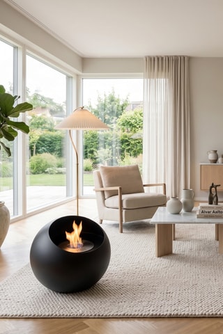 Chimenea de suelo - Negro - 50 x 50 x 44 cm