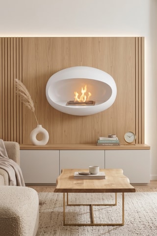 Chimenea mural - Blanco - 60 x 61 x 40 cm