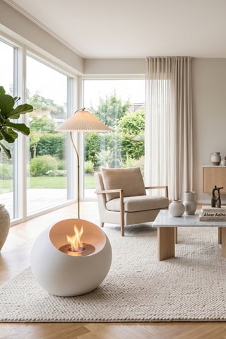 Chimenea de suelo - Blanco - 50 x 50 x 44 cm