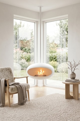 Chimenea suspendida - Blanco - 60 x 60 x 190 cm