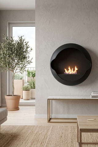 Chimenea mural - Negro - 60 × 21,5 × 60 cm