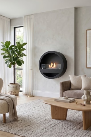 Chimenea mural - Negro - 60 × 23 × 60 cm