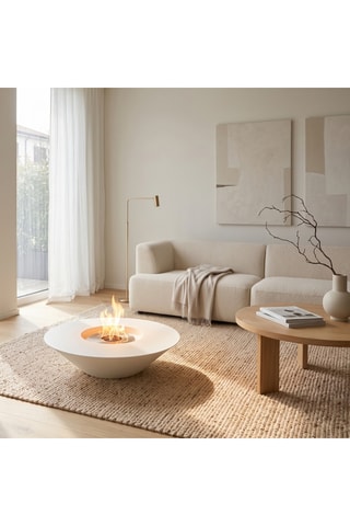 Chimenea de suelo - Blanco - 60 x 60 x 15,4 cm