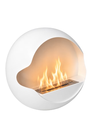 Chimenea mural - Blanco - 60 × 21,5 × 60 cm