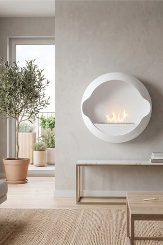 Chimenea mural - Blanco - 60 × 21,5 × 60 cm