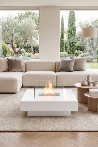 Chimenea de suelo - Blanco - 70 × 70 × 35 cm
