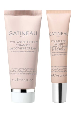 	Gladmakende crème met ceramiden - Hyaluronzuur & Vitamine C - Collageen Expert - 15 ml en Oogcontourcrème - 15 ml