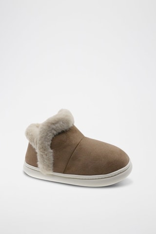Chaussons fourrées - Beige et marron